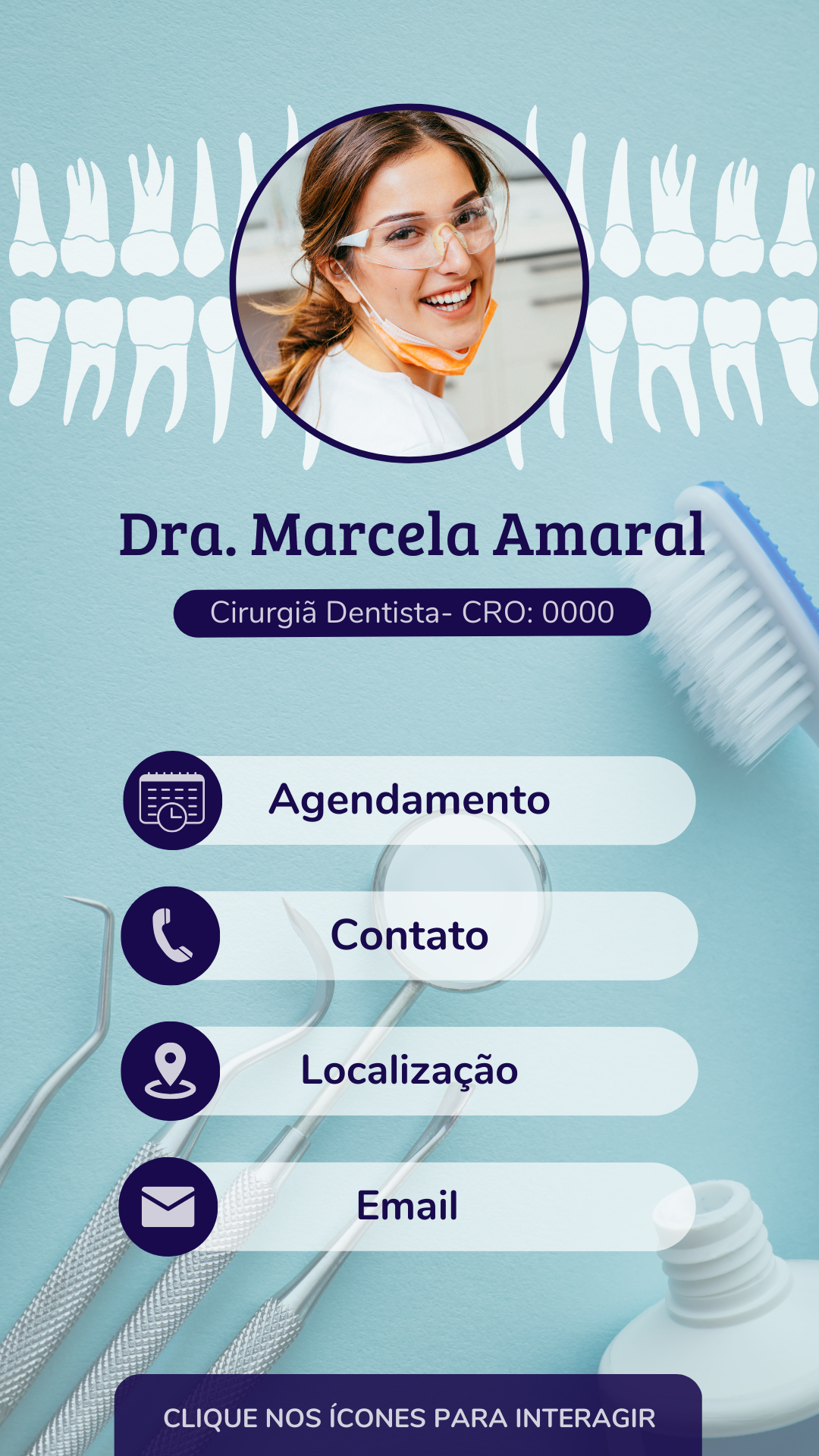 Cartão Digital para link na bio do Instagram, Dentista